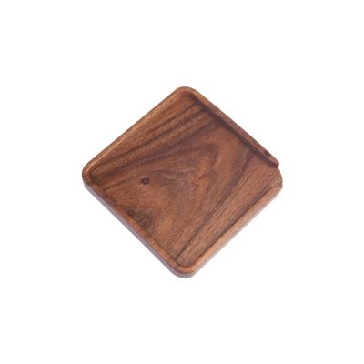 China Viable Hot Selling Solid Wood Tray Tea Tray Household Acacia Wood Cake Dividing Saucer Tray for sale