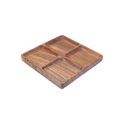 China Solid Wood Japanese Style Food Display Tray Fruit Bread Storage Tea Cup Saucer Serving Tray Walnut Tray Viable for sale