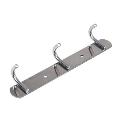 China Modern 304 Stainless Steel Bathroom Hook Clothes Door Behind 3 Position Hook for sale