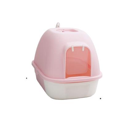 China Sustainable Cat Litter Basin With Cat Litter Scoop PP Totally Enclosed Drawer Cat Litter Basin With Built-in Beautiful Frosted Pedal Style for sale