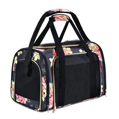 China Small Dog Cat Soft-Sided Pet Space Bag Portable Travel Pet Zipper Carrier Bag Breathable Outdoor Shoulder Rise for sale