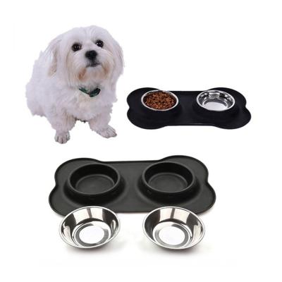 China Ski Group Of Stainless Steel Pure Silver Regular Dog Bowl Stocked Feeding Dinner Attractive Look For Dog Food Pet Bowl for sale