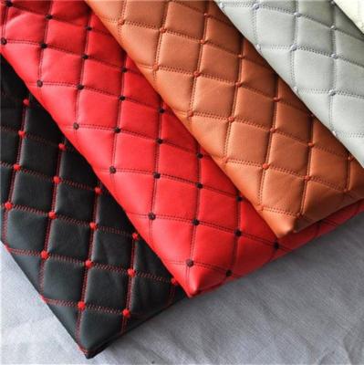 China Waterproof Any Different PVC Leather Sponge Stitch Faux Leather Upholstery Designs Car Embroidery PVC Leather For Car Interior for sale