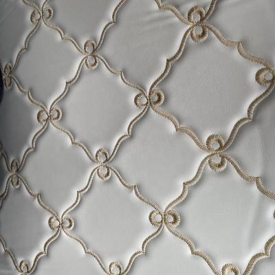 China Waterproof PVC Sponge Cloth Leather White Quilting Leather Upholstery For Car Quilted Sponge Cloth Leather PVC for sale