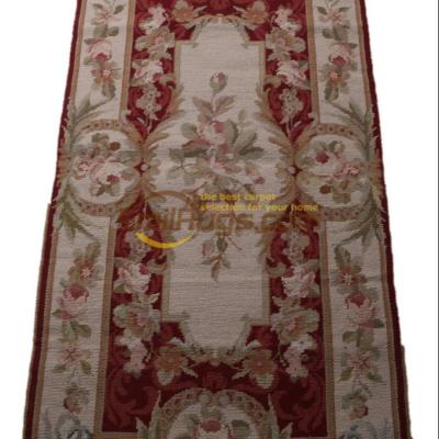 China European and American Style Rug Woolen Aubusson Needlepoint Tapestry Blanket Chinese Handmade Woven Woolen Wool Rug Blanket Floral Blanket for sale