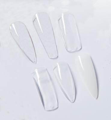 China Wholesale Design Nails 2020 Clear/New Long French Stiletto Nail Tips Natural False Artificial Nails for sale