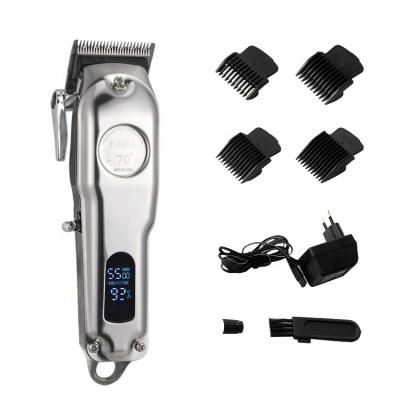 China Full Metal Display Salon LCD Screen Professional Cordless Trimmer Trimmer RV OEM Hair Clipper For Men's Babber Shop for sale