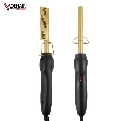 China Multifunctional Hair Straightener Sweep Beard Electric Hair Brush Ceramic PTC Straightening Hairstyle Heating Hot Brush Comb For Travel for sale