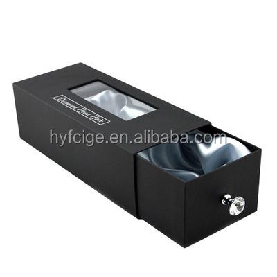 China Recycled Materials Hot Sale Square Black Cardboard Box For Cosmetics Bottle Glass Packages for sale