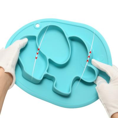 China Children To Feed Set Silicone Suction Tableware Divided Silicon Baby Children Dining Dish for sale