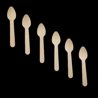 China Dispoasble 160mm Fork Ice Cream Spoon Biodegradable Wooden Disposable Cutlery for sale