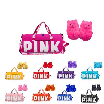 China Sailor Bag and Teddy Bear Slipper Pink Recyclable Adults at Teddy Bear Slippers Plush Designer Fuzzy Fluff Winter Home Slippers Newcomers for sale