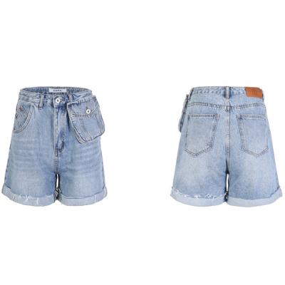 China X-Mier QUICK DRY 2022 Summer Wholesale Stock Ladies Jeans Shorts Factory Directly Sale High Waist Stylish Denim Shorts For Women for sale