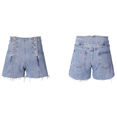 China X-Mier Breathable 2022 New Fashion Loose Causal Denim Women's Jean Shorts Washed High Waist Denim Shorts Wholesale for sale