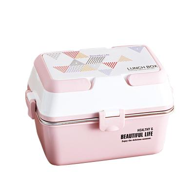 China Sustainable Factory Direct Multifunctional Bento Box Stainless Steel Three-Layer Durable Bento Box for sale