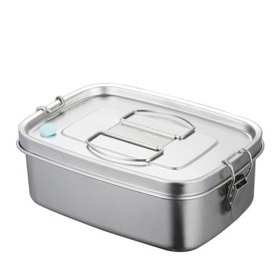 China Viable 304 Stainless Steel Bento Box Two Layers Stainless Steel Lunch Box Rectangular Lunch Box for sale