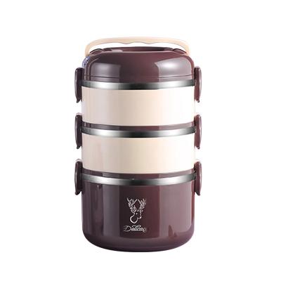 China Sustainable high quality hot-selling three-layer stainless steel lunch box portable lunch box for sale