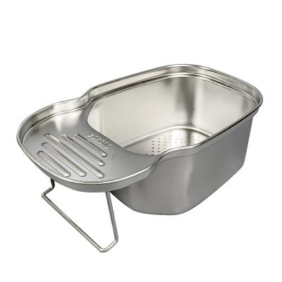 China Stainless Steel Drain Basket Vegetable And Fruit Viable Original Manufacturing Drain Basket for sale