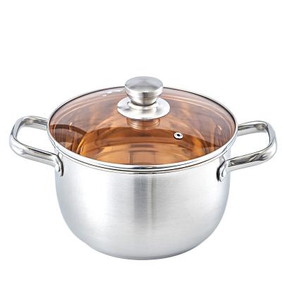 China Sustainable U Shaped Soup Pot Restaurant Stainless Steel Factory Price Double Handle Soup Pot for sale