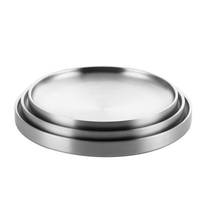 China 304 SF019 Stainless Steel Double Wall Sauce Dish Double Serving Dish Sauce Dish Customization for sale