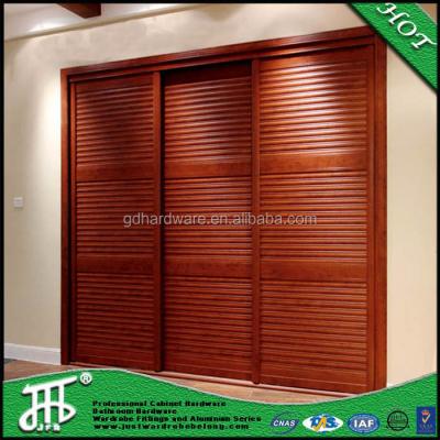 China Moisture Proof Aluminum Profile Wooden Louvered Cabinet Doors for sale