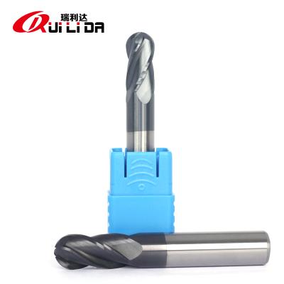 China Super carbide RLD quality HRC50 ball nose endmill R2x50mm 4 flutes carbide end mills cutting tools for steel for sale