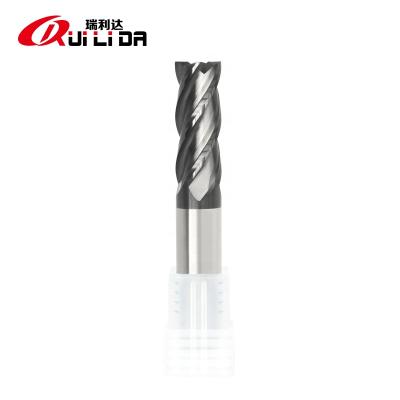 China Solid Carbide RLD Tungsten Carbide End Mill Types Fresas Flat Milling Cutter 4 Flutes End Mill For Stainless Steel Manufacturer for sale