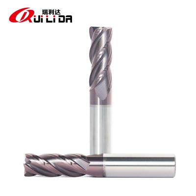 China Solid carbide RLD HRC60 5R0.5*50mm tungsten carbide 5mm bullnose end mill end mill for inconel for sale