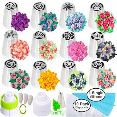 China Amazon Viable Hot Sales Russian Piping Tips Russian Nozzles For Cake And Cupcake Icing Decorating Russian Tips 26-Pcs Set for sale