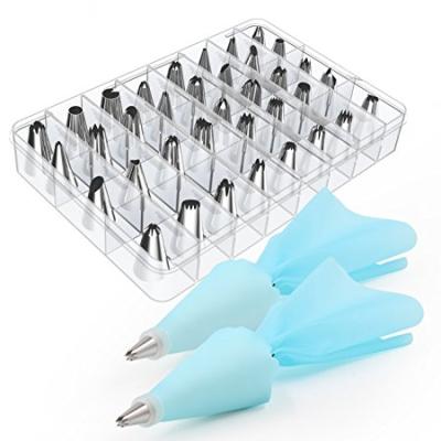 China Disposable 42 Pieces Cake Decorating Supplies Kit Tips Stainless Steel Icing Tip Set Tools for sale