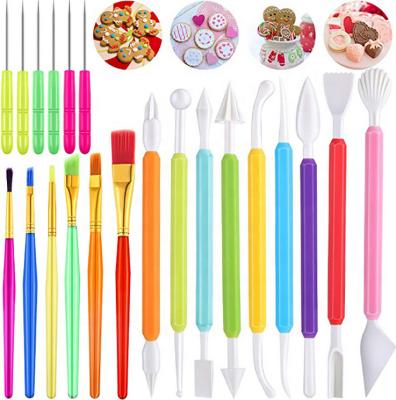 China Amazon Viable 21pcs Fondant Cutting Tool Kit Escape Needle Cake Cookie Shape DIY Decorating Set for sale