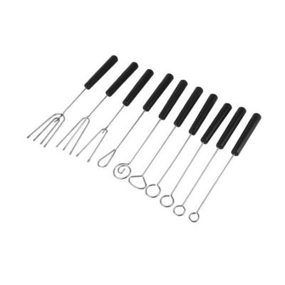 China Sustainable 10 Pcs Stainless Steel Chocolate Dipping Fork Set DIY Tools Cake Decorating Baking Set for sale