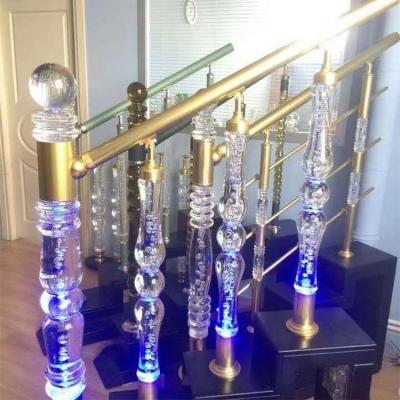 China Factory Price Decoration Modern Plastic Crystal Stair Stand Column Stair Lighting Balustrade for sale