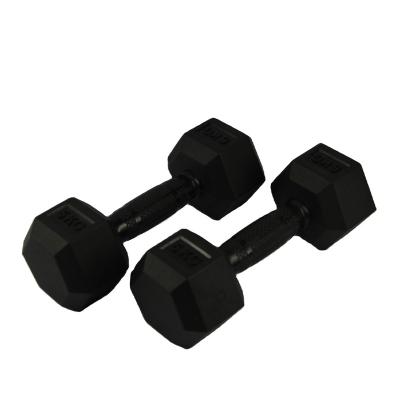 China Universal Fitness Gym Dumbbells Rubber Coated Hex Dumbbell for sale