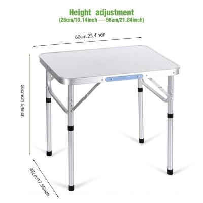 China Modern Outdoor White Aluminum Metal Square Camping Portable Folding Picnic Table for sale