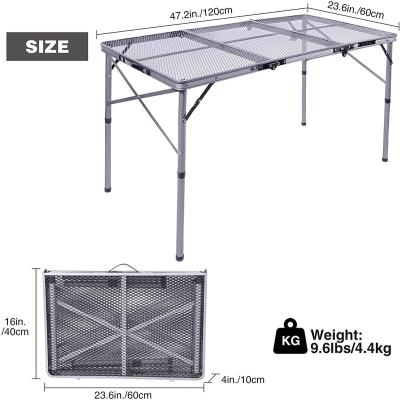 China Modern Foldable Grill Table for Outdoor Lightweight Portable Grill Rack Table with Adjustable Height for Camping, BBQ, for sale