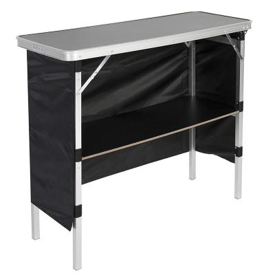 China Modern High Top Party Bar Table with Shelf - (15L x 39W x 36H) - Includes 3 Front Skirts and Carrying Case for sale