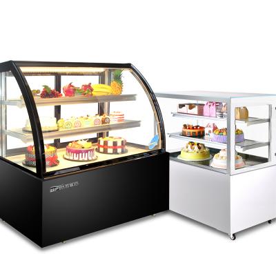 China 2021 Double-temperature cake display showcas cabinet refrigeration equipment marble base for sale