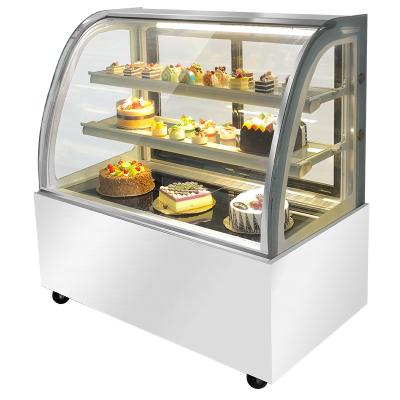 China 2021 Double-temperature cake display showcas cabinet refrigeration equipment marble base for sale