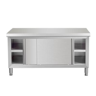 China 2021 kitchen table kitchen stainless steel sliding door work console for sale