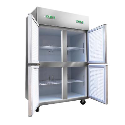 China 2021 Double-temperature Commercial Double-temperature Cool-keeping Cabinet Refrigerator Cool-keeping Vertical Four-open Large Capacity for sale