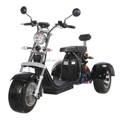 China 2021 Fat 3 Wheel Shock Absorber Front Tire Powerful Electric Motorrad Golf Scooter Tricycles With Golf Electric Citycoco for sale