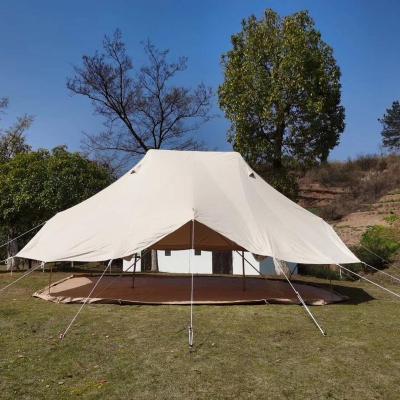 China Low price outdoor safari waterproof hot sales 4m cotton canvas OEM camping awning emperor luxury glamping lving bell tent for sale