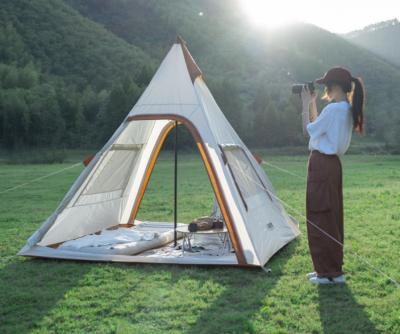 China Camouflage/Field Game Wholesale Glamping Tents Increasing 3-4 People Outdoor Camping Waterproof Picnic Teepee Tents for sale