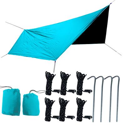 China Customized Durable Logo Rain Fly For Promotion Season Lightweight Hammock Rain Fly Tarp Beach Camping Trap For Sun Shelter Fly Cover for sale