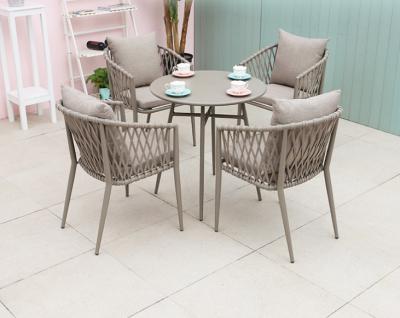 China Wholesale Modern Factory Furniture Set Outdoor Hotel Garden Cafe Leisure Furniture Rattan Woven Modern Table and Chair for sale