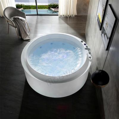 China Luxury Round Bathtub Indoor Freestanding Acrylic Hydrotherapy Massage Bathtub Body Massage Whirlpool Hot Tub for sale