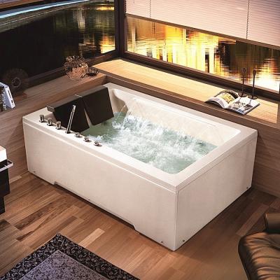 China Rectangle 2 Person Double Side Skirted (Straight Skirt) Acrylic Whirlpool Bathtubs With Big Waterfall, Dubai Style Hydrotherapy Water Massage Bathtub for sale