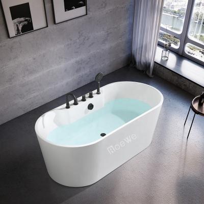 China Matte Surface Modern White Oval Bathroom Tubs Freestanding And Seamless Acrylic Soaking Bathtubs for sale