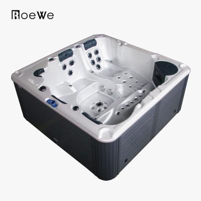 China Modern Luxury Massage Bathtub Family Spa Party Whirlpool 5 Person Hot Tub Acrylic Outdoor Spa Pool With Colorful Light for sale